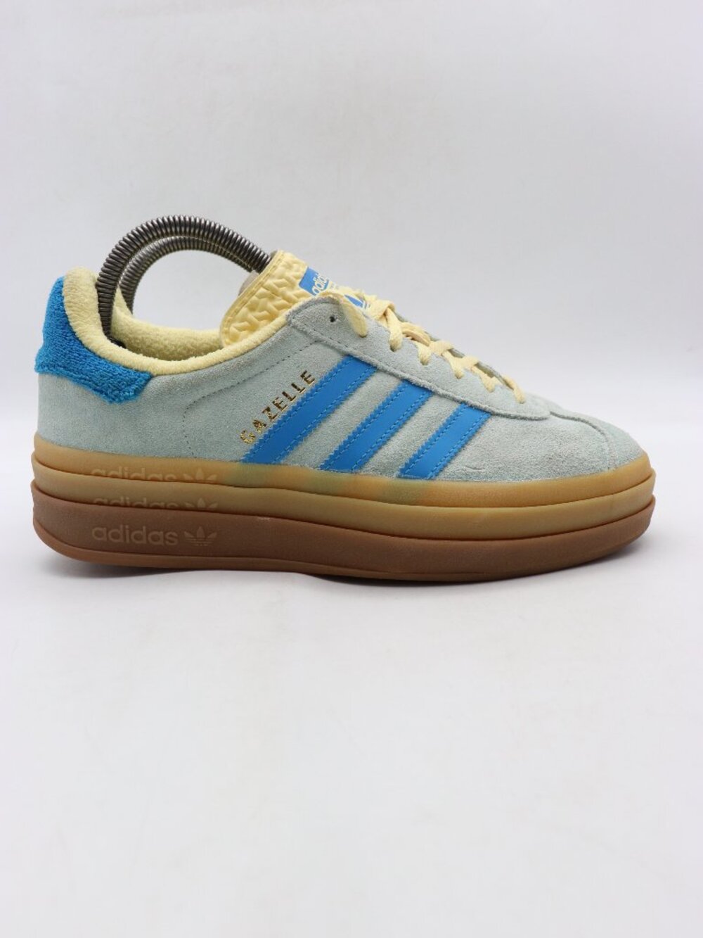 Adidas Gazelle Bold Women's 7.5 Blue Yellow Sneaker Shoes Casual IE0430